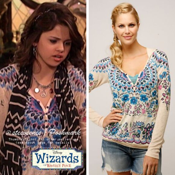 RARE Free People Winter Garden Hooded Henley ASO Alex Russo - Picture 2 of 13